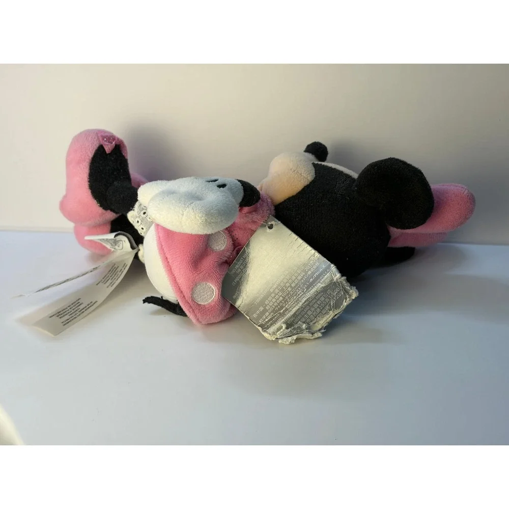 Disney Store Minnie Mouse Plush Pink Polka Dot Dress‎ Stuffed Animal Toy
